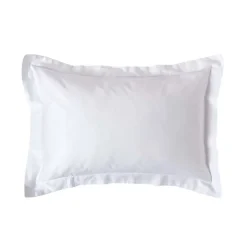 Taie d'oreiller à  volants blanc en coton égyptien bio 400 fils, 50x75 cm - HOMESCAPES