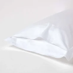Taie d'oreiller à  volants blanc en coton égyptien bio 400 fils, 50x75 cm - HOMESCAPES
