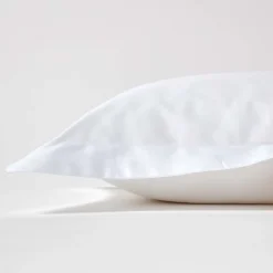 Taie d'oreiller à  volants blanc en coton égyptien bio 400 fils, 50x75 cm - HOMESCAPES