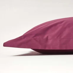 Taie d'oreiller à  volants bordeaux 100% coton égyptien 200 fils, 50x75 cm - HOMESCAPES