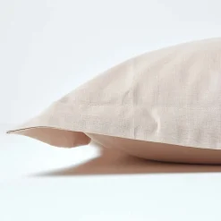 Taie d'oreiller à  volants écru en lin lavé, 50x75 cm - HOMESCAPES
