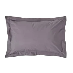 Taie d'oreiller à  volants gris foncé 100% coton égyptien 200 fils, 50x75 cm - HOMESCAPES