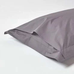 Taie d'oreiller à  volants gris foncé 100% coton égyptien 200 fils, 50x75 cm - HOMESCAPES