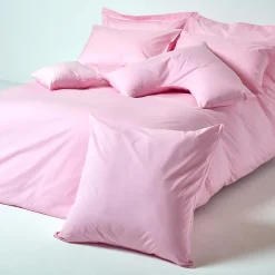 Taie d'oreiller à  volants rose 100% coton égyptien 200 fils, 50x75 cm - HOMESCAPES