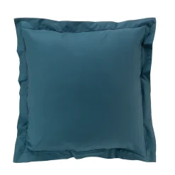 Taie d'oreiller 63 x 63 cm en percale uni 78 fils Bleu