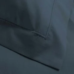 Taie d'oreiller 63 x 63 cm en percale uni 78 fils Bleu