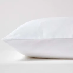 Taie d'oreiller blanc en coton égyptien bio 400 fils, 60x60 cm - HOMESCAPES