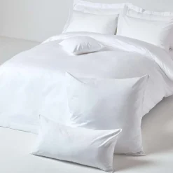 Taie d'oreiller blanc en satin de coton égyptien 1000 fils, 40x40 cm - HOMESCAPES