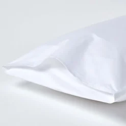 Taie d'oreiller blanc en satin de coton égyptien 1000 fils, 50x75 cm - HOMESCAPES