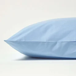 Taie d'oreiller bleu 100% coton égyptien 200 fils, 80x80 cm - HOMESCAPES