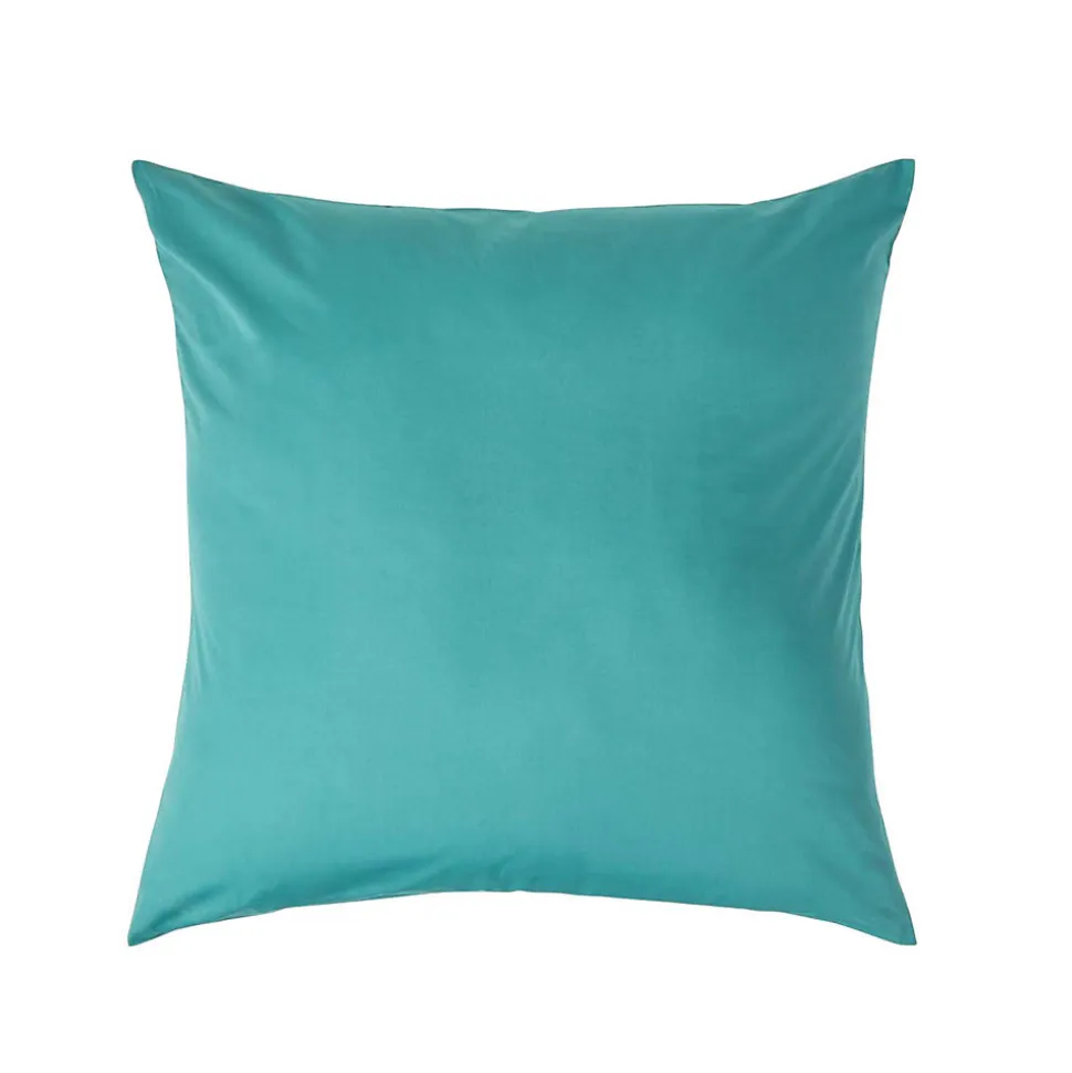 Taie d'oreiller bleu canard 100% coton égyptien 200 fils, 60x60 cm - HOMESCAPES