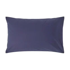 Taie d'oreiller bleu marine 100% coton égyptien 200 fils, 50x75 cm - HOMESCAPES