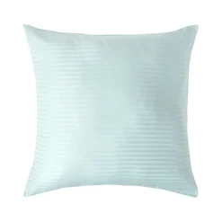 Taie d'oreiller bleu satin rayé en coton égyptien 330 fils, 80x80 cm - HOMESCAPES