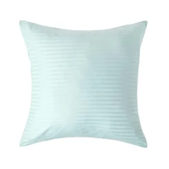 Taie d'oreiller bleu satin rayé en coton égyptien 330 fils, 60x60 cm - HOMESCAPES