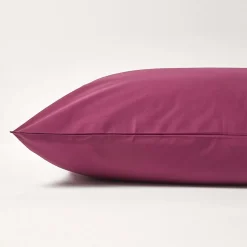 Taie d'oreiller bordeaux 100% coton égyptien 200 fils, 60x60 cm - HOMESCAPES