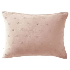 Taie d'oreiller Brodée Déco "Gaïa Boho" 60 x 60 cm & 50 x 70 cm "Gaze de Coton" - Gaïa Boho Guimauve - 50 x 70 cm