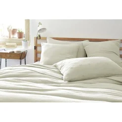 Taie d'oreiller Brodée Déco "Gaïa Boho" 60 x 60 cm & 50 x 70 cm "Gaze de Coton" - Gaïa Boho Vert d'eau - 60 x 60 cm