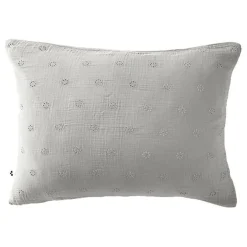 Taie d'oreiller Brodée Déco "Gaïa Boho" 60 x 60 cm & 50 x 70 cm "Gaze de Coton" - Gaïa Boho Nuage - 50 x 70 cm