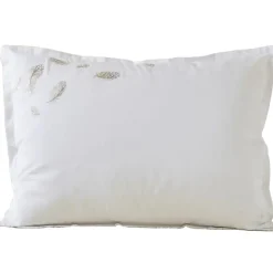 Taie d'oreiller brodée 50x70 cm en satin de coton NINA blanc