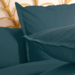 Taie d'oreiller Carina coton 63x63cm bleu orage - Atmosphera