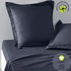 Taie d'oreiller carrée à volant plat - 100% coton BIO