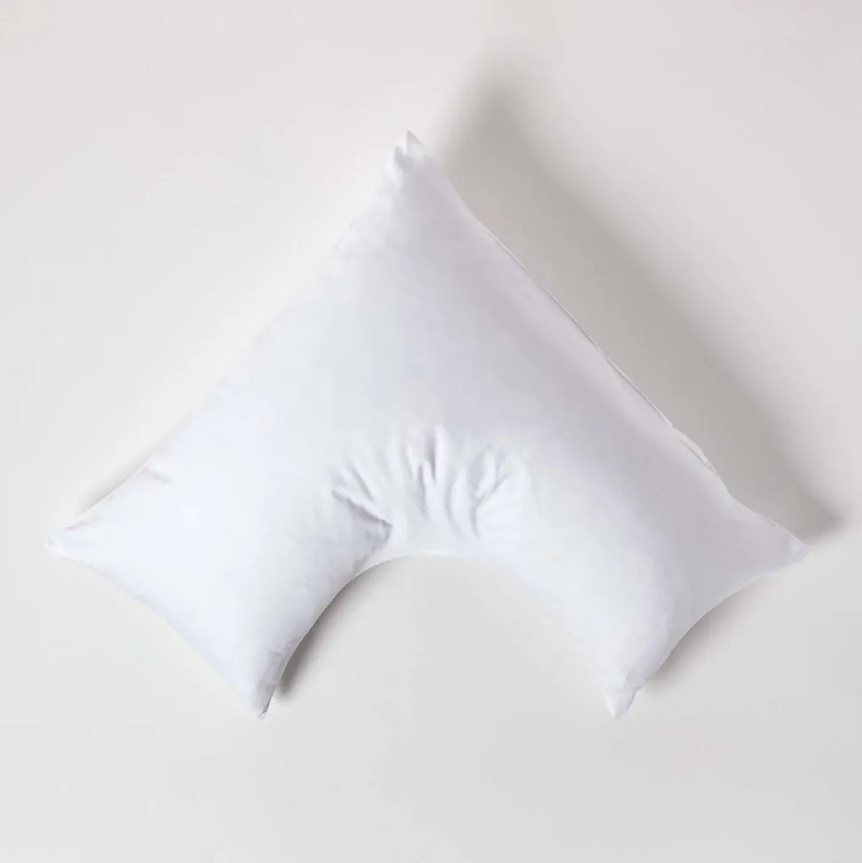 Taie d'oreiller cervical blanc en coton égyptien bio 400 fils - HOMESCAPES