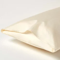 Taie d'oreiller écru en coton égyptien bio 400 fils, 50x75 cm - HOMESCAPES