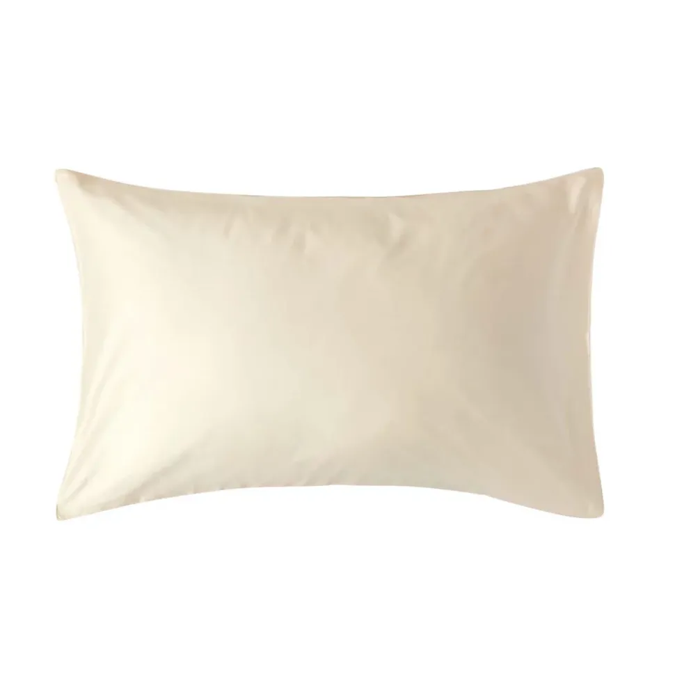Taie d'oreiller écru en coton égyptien bio 400 fils, 50x75 cm - HOMESCAPES