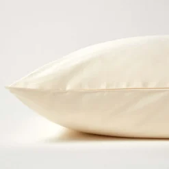 Taie d'oreiller écru en coton égyptien bio 400 fils, 40x40 cm - HOMESCAPES
