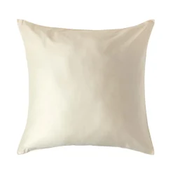 Taie d'oreiller écru en coton égyptien bio 400 fils, 80x80 cm - HOMESCAPES