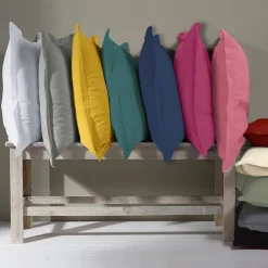 Taie d'oreiller en coton 57 fils unie 50x70cm