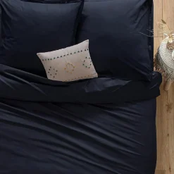 Taie d'oreiller en coton - bleu encre 50x70 cm - Atmosphera