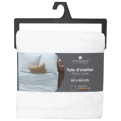 Taie d'oreiller en coton - blanc 63x63 cm - Atmosphera