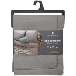Taie d'oreiller en coton - gris 63x63 cm - Atmosphera
