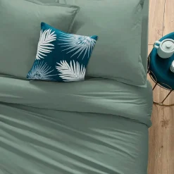 Taie d'oreiller en coton - vert céladon 63x63 cm - Atmosphera