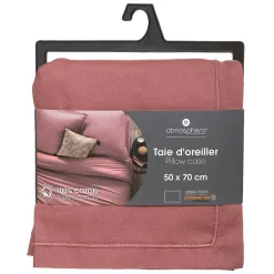 Taie d'oreiller en coton - rose blush 50x70 cm - Atmosphera