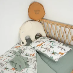 Taie d'oreiller en coton réversible Safari