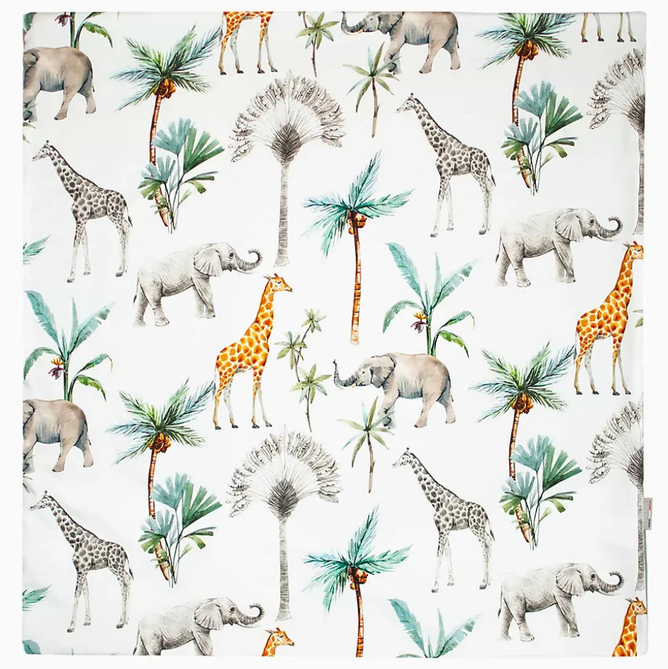 Taie d'oreiller en coton réversible Safari