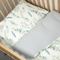 Taie d'oreiller en coton réversible Eucalyptus