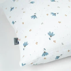 Taie d'oreiller en gaze de coton Bleuet