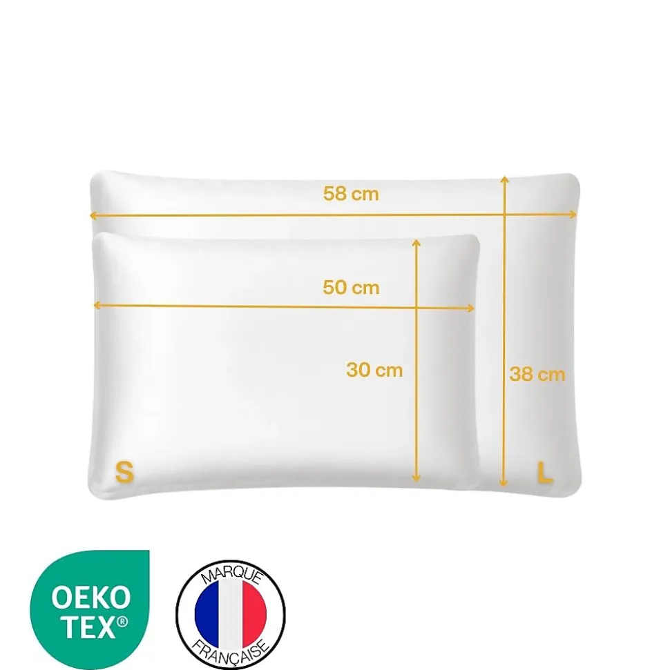 Taie d'oreiller en satin pour oreiller extra plat s - 50x30x5,5 - INPHYSIO