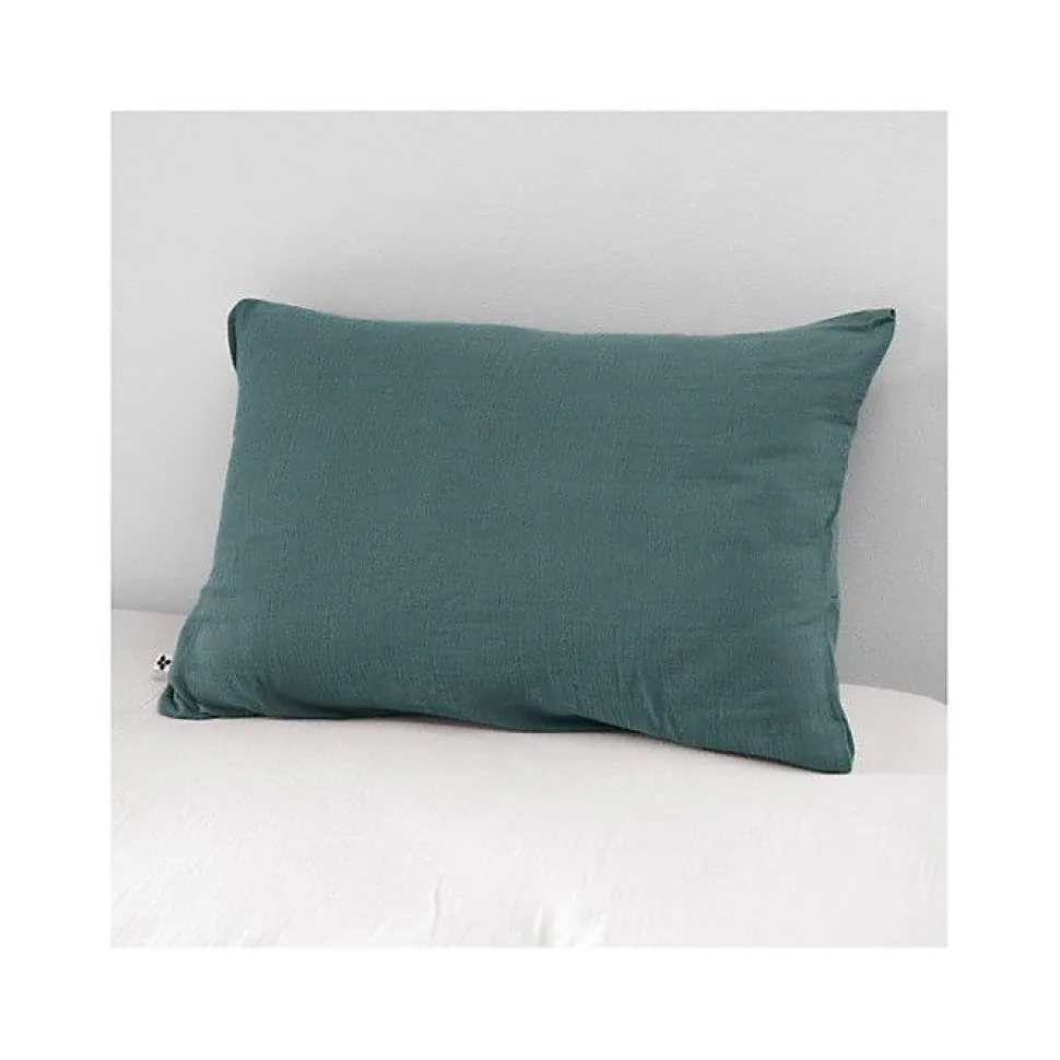 Taie d'oreiller "Gaïa" 60 x 60 cm & 50 x 70 cm "Gaze de Coton" - Gaïa Canard - 50 x 70 cm