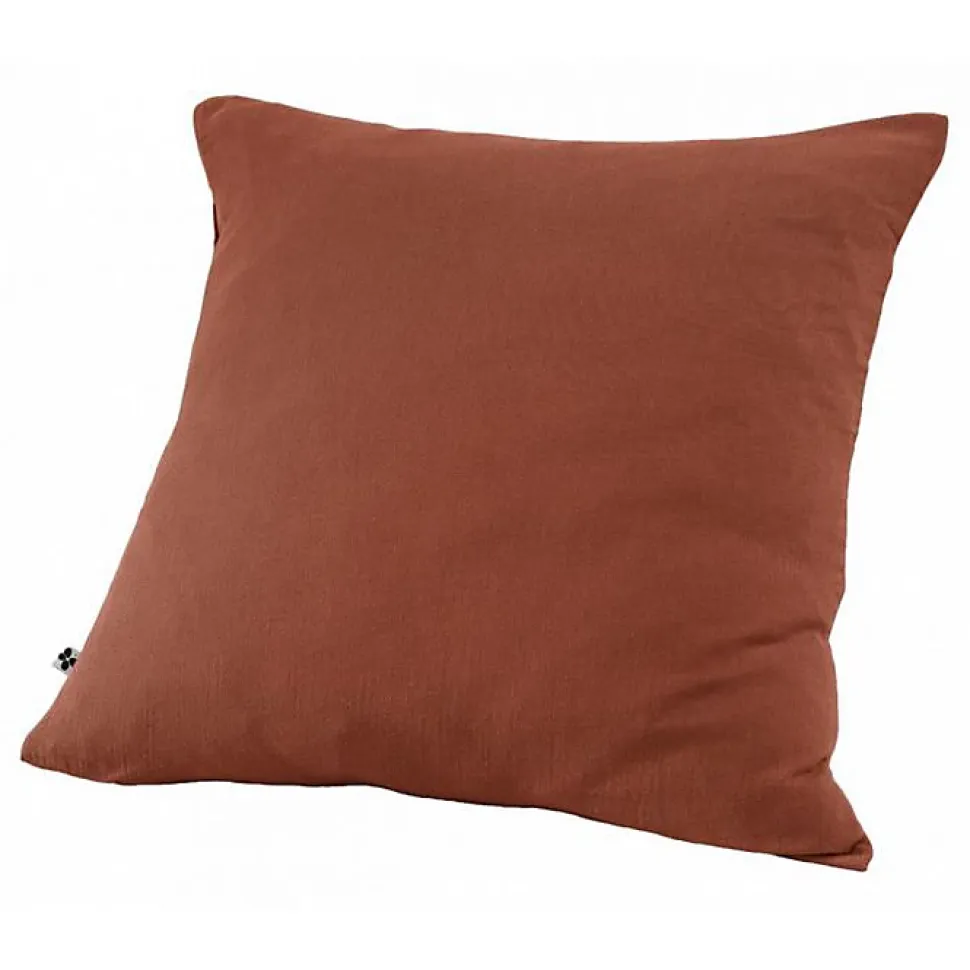 Taie d'oreiller "Gaïa" 60 x 60 cm & 50 x 70 cm "Gaze de Coton" - Gaïa Terracotta - 60 x 60 cm