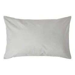 Taie d'oreiller gris acier 100% coton égyptien 200 fils, 50x75 cm - HOMESCAPES