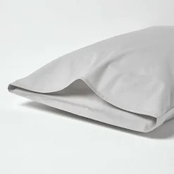 Taie d'oreiller gris acier 100% coton égyptien 200 fils, 50x75 cm - HOMESCAPES