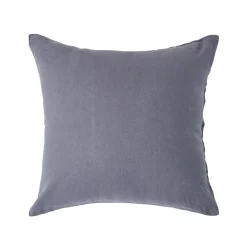 Taie d'oreiller gris foncé en lin lavé, 40x40 cm - HOMESCAPES