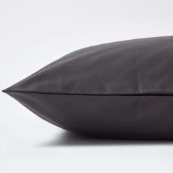 Taie d'oreiller gris foncé en satin de coton égyptien 1000 fils, 40x40 cm - HOMESCAPES