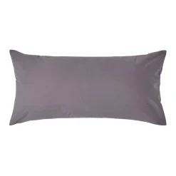 Taie d'oreiller gris foncé 100% coton égyptien 200 fils, 40x80 cm - HOMESCAPES