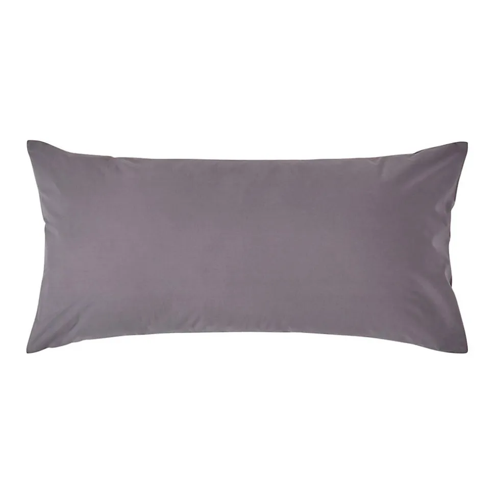 Taie d'oreiller gris foncé 100% coton égyptien 200 fils, 40x80 cm - HOMESCAPES