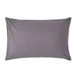 Taie d'oreiller gris foncé 100% coton égyptien 200 fils, 50x75 cm - HOMESCAPES
